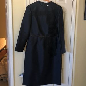 Carine NY Paris. Navy blue, satin dress